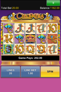 Capture d'écran de la Machine à Sous Cleopatra Mobile