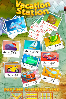 Tableau des Gains de la Machine à Sous Mobile Vacation Station