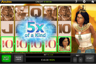 Anubis Mobile Slot 5 d'une sorte