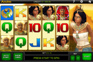 Capture d'écran de la Machine à Sous Anubis Mobile