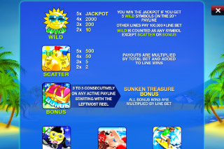 Tableau des Gains de la Machine à Sous Mobile Beach Life