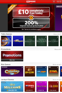 Lobby du Casino Mobile Sky Vegas