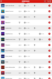 Page des Machines à Sous du Casino Mobile Sky Vegas