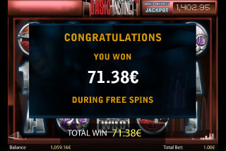 Les Tours Gratuits de la Machine à Sous Basic Instinct Gagnent