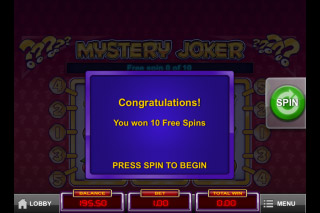 Machine à Sous Mobile Mystery Joker Free Spins Win