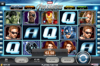 Capture d'écran de la Machine à Sous Mobile Avengers