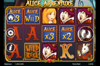 Capture d'écran de la Machine à Sous Alice Adventure Mobile