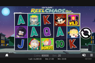 Capture d'écran de la machine à sous mobile South Park Reel Chaos