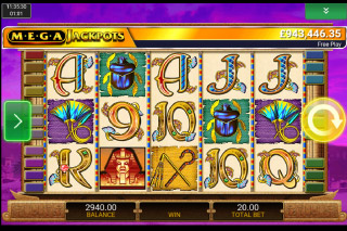 Capture d'écran de la Machine à sous MegaJackpots Cleopatra Mobile