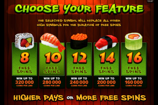 Tellement de Sushi Mobile Slot Free Spins Sélectionnez