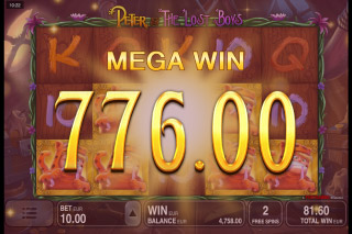 Machine à sous mobile Peter & The Lost Boys Mega Win