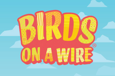Oiseaux Sur Un Logo De Fente Mobile De Fil