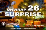 Promo de Noël du Casino Leo Vegas - Obtenez 26 Cadeaux Surprises